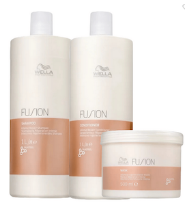 Wella Fusion Shampoo 1000ml, Condicionador 1000ml e Máscara 500ml